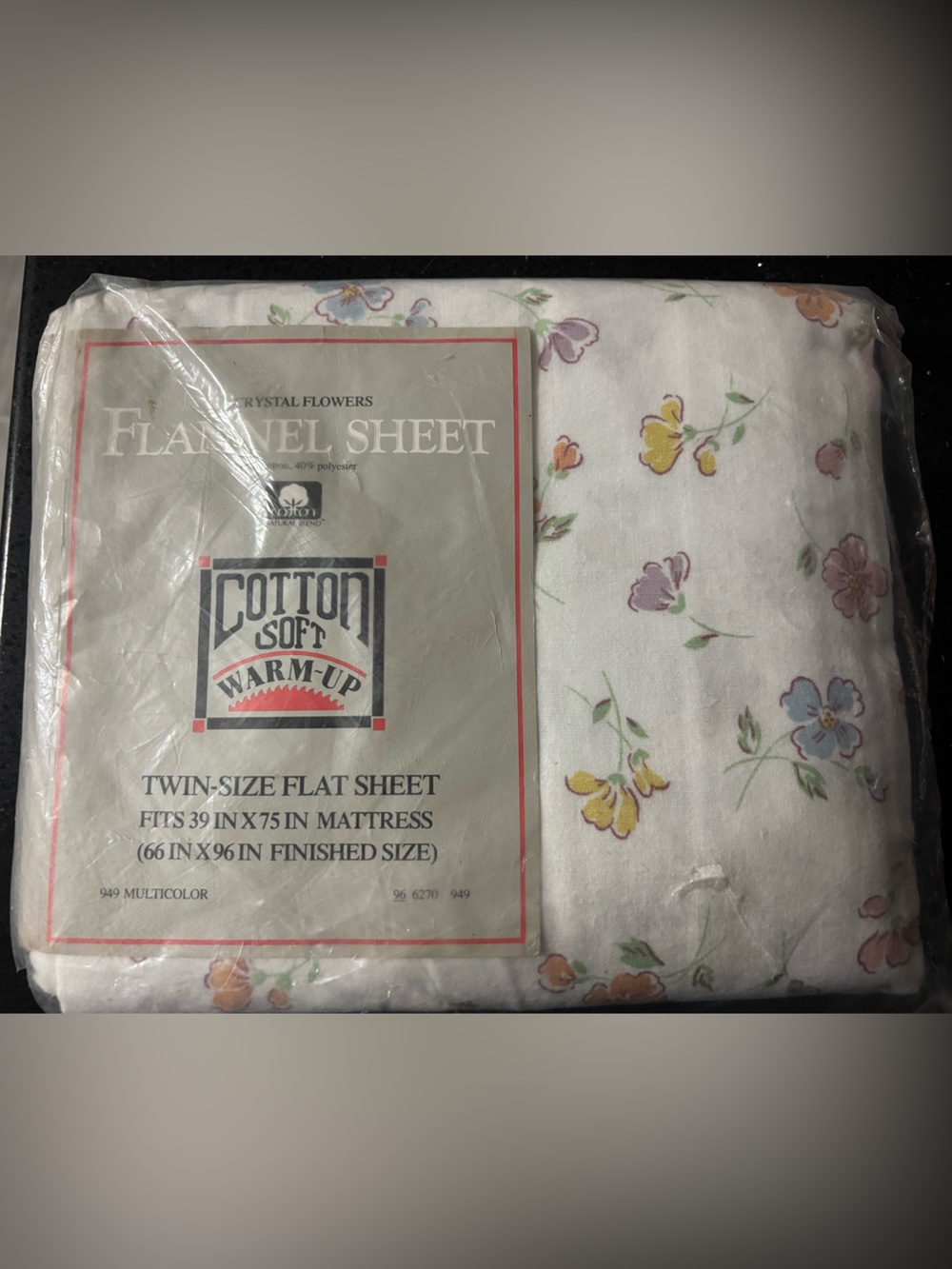 Cotton Soft Warm-Up Twin Flannel Sheet - Multicolor Floral on White